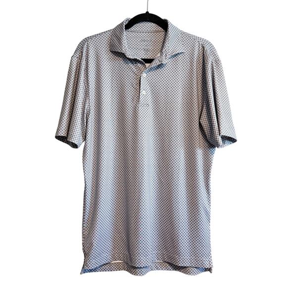 johnnie-O Other - Johnnie O Geometric Print Golf Style Classic Polo Shirt Men's Size S Gray